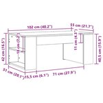 vidaXL Table basse chêne fumé 102x55x42 cm bois d'ingénierie