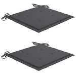 vidaXL Chaises de jardin et coussins anthracite lot de 2 Bois de teck