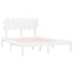 vidaXL Cadre de lit sans matelas blanc 140x190 cm bois massif
