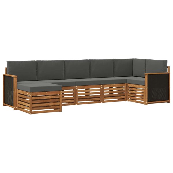 vidaXL Ensemble de canapés d'extérieur 6 pc Naturel et Anthracite