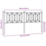 vidaXL Tête de lit métal blanc 180 cm