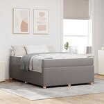 vidaXL Cadre de lit avec matelas avec matelas Taupe 140 x 200 cm tissu