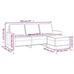 vidaXL Canapé à 3 places avec repose-pieds Taupe 180 cm Tissu