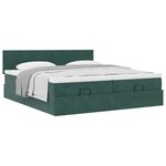 vidaXL Cadre de lit ottoman avec matelas vert foncé 160x200 cm velours