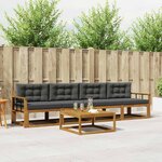 vidaXL Ensemble de canapés d'extérieur 5 Pièces Naturel et Anthracite