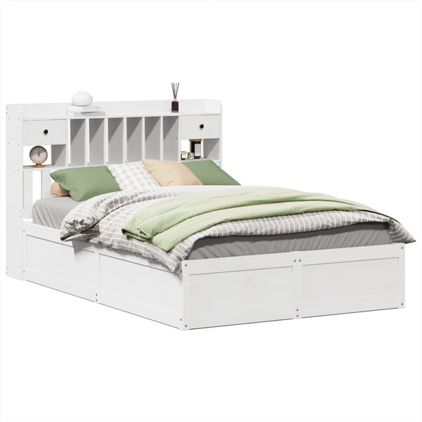 vidaXL Cadre de lit sans matelas blanc 160x200 cm bois de pin massif