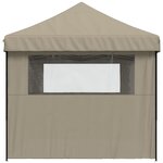 vidaXL Tente de réception pliable escamotable 3 parois latérales taupe