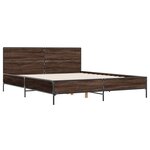 vidaXL Cadre de lit chêne marron 120x190 cm bois d'ingénierie et métal