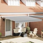 vidaXL Auvent rétractable anthracite et blanc 4x3 m tissu et aluminium