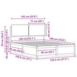 vidaXL Cadre de lit avec tête de lit rembourrée Noir 140 x 190 cm