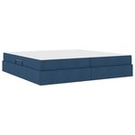 vidaXL Lit avec rangement et matelas Bleu 200 x 200 cm Polyester