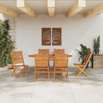 vidaXL Ensemble de salle à manger pour jardin 7 Pièces Marron
