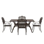 vidaXL Ensemble de salle à manger pour jardin 5 Pièces Bronze Aluminium