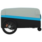 vidaXL Remorque de vélo noir et bleu 45 kg fer