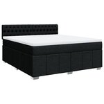 vidaXL Sommier à lattes de lit avec matelas Noir 180x200 cm Tissu