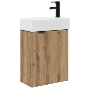 vidaXL Meuble de salle de bain avec robinet Chêne artisanal