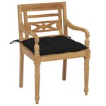 vidaXL Chaises Batavia avec coussins 8 Pièces Bois de teck solide