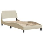 vidaXL Cadre de lit sans matelas Hvar crème 90x190 cm tissu