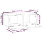 vidaXL Meuble TV mural 78 5 x 41 x 30 cm Noir Bois d'ingénierie