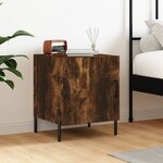 vidaXL Table de chevet chêne fumé 40x40x50 cm bois d'ingénierie