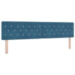 Lit à ressorts avec matelas vidaXL bleu foncé 200x200 cm en velours