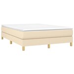 vidaXL Cadre de lit à ressorts crème 140x200 cm tissu