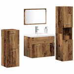 vidaXL Ensemble de mobilier de salle de bain avec étagère 5 Pièces Marron