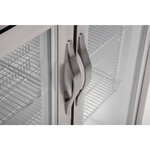 Arrière bar inox 2 portes pivotantes vitrées série g - 208 l - polar - r600a - acier inoxydable2208vitrée 900x520x900mm