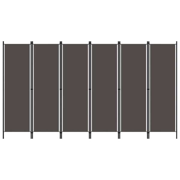 vidaXL Cloison de séparation 6 panneaux Anthracite 300x180 cm