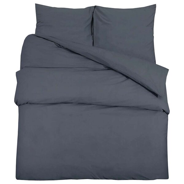 vidaXL Ensemble de housse de couette Anthracite 200x200 cm Microfibre