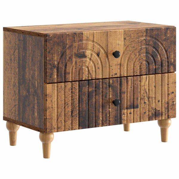 vidaXL Cabinet de chevet avec tiroir Bois ancien 62 x 34 5 x 48 cm