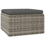 vidaXL Salon de jardin 9 Pièces avec coussins Gris Résine tressée