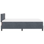 Lit avec sommier et matelas vidaXL Gris foncé Petit double Velours