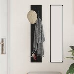 vidaXL Porte-manteau mural Montage mural Chêne noir 20 x 1.5 x 100 cm