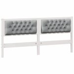 vidaXL Tête de lit Autre Blanc et gris clair 180 cm Bois massif en pin