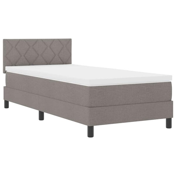 vidaXL Lit à ressorts avec matelas avec LED Taupe 100 x 200 cm tissu