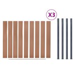 vidaXL Ensemble de panneaux de clôture marron 526x186 cm WPC