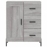 vidaXL Buffet haut Sonoma gris 69 5x34x180 cm Bois d'ingénierie