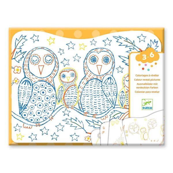 Djeco DJ00064 - Coloriages à révéler Familles d'arbres
