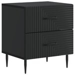vidaXL Cabinet de chevet Noir 43 x 34 5 x 47 5 cm Bois d'ingénierie