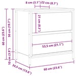 vidaXL Meuble de salle de bain lavabo tiroirs chêne noir 60x34 5x60 cm