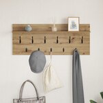 vidaXL Porte-manteau mural chêne artisanal 100 x 40 x 12 cm