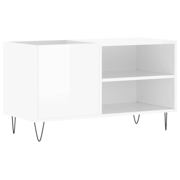 vidaXL Armoire à disques blanc brillant 85x38x48 cm bois d'ingénierie