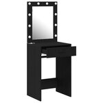 vidaXL Table de maquillage avec lumières LED Chêne noir 50x41x135 cm
