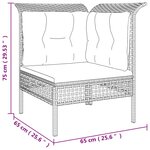 vidaXL Salon de jardin 3 Pièces avec coussins Gris Résine tressée