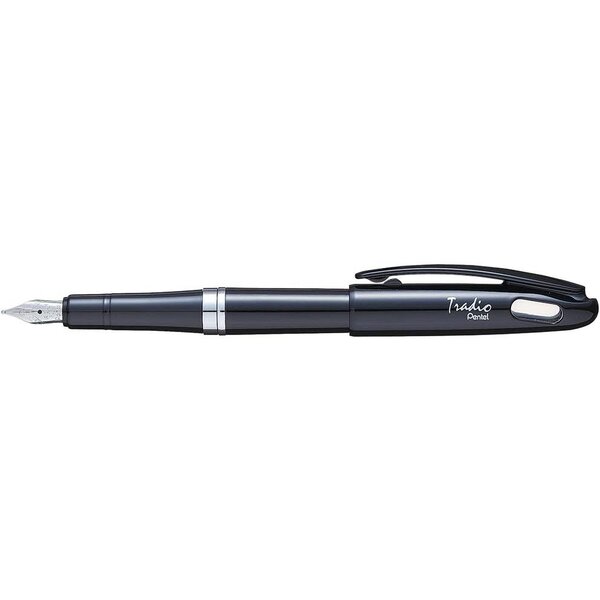 Stylo Plume Tradio Corps Vernis Noir Encre Bleue PENTEL