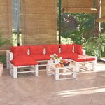 Vidaxl salon de jardin palette 7 pièces avec coussins bois de pin