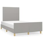 vidaXL Cadre de lit avec tête de lit gris clair 120x190 cm tissu