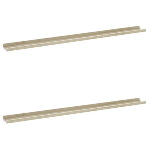 vidaXL Étagères murales 2 Pièces blanc et chêne sonoma 115x9x3 cm