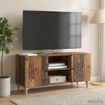 vidaXL Meuble TV Bois ancien 102 x 34 5 x 50 cm Bois d'ingénierie